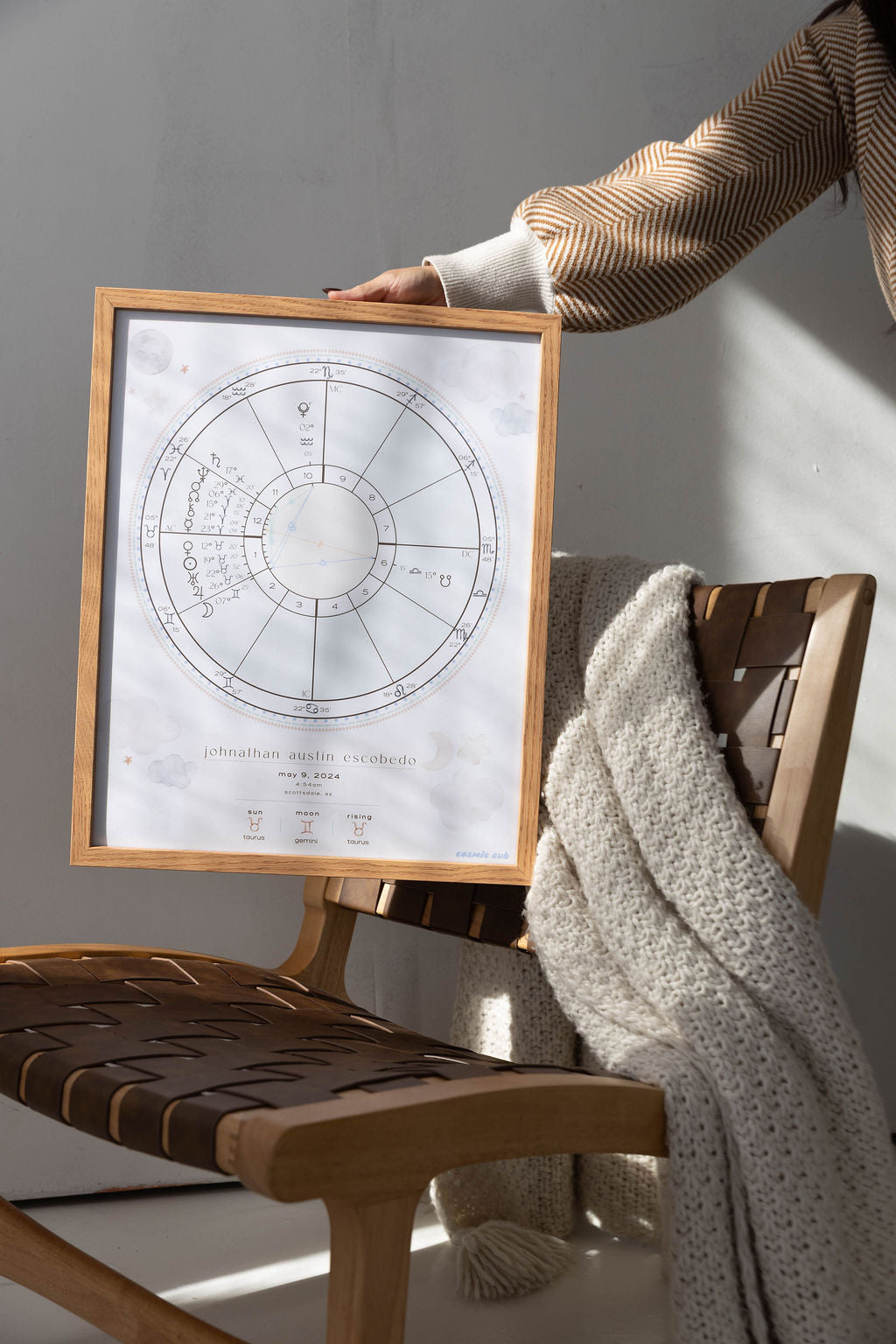 Cosmic Cub Natal Chart - Custom Portrait 16x20in UNFRAMED