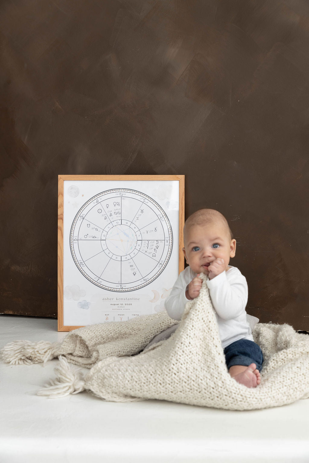Cosmic Cub Natal Chart — Custom 16×20 Framed Print