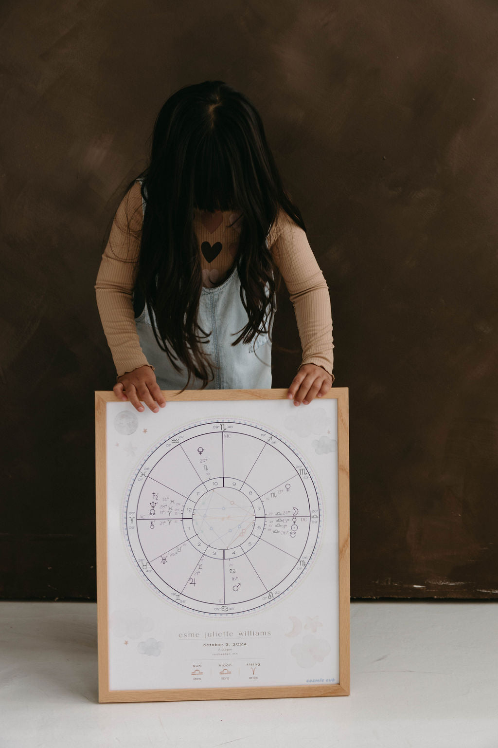 Cosmic Cub Natal Chart — Custom 16×20 Framed Print