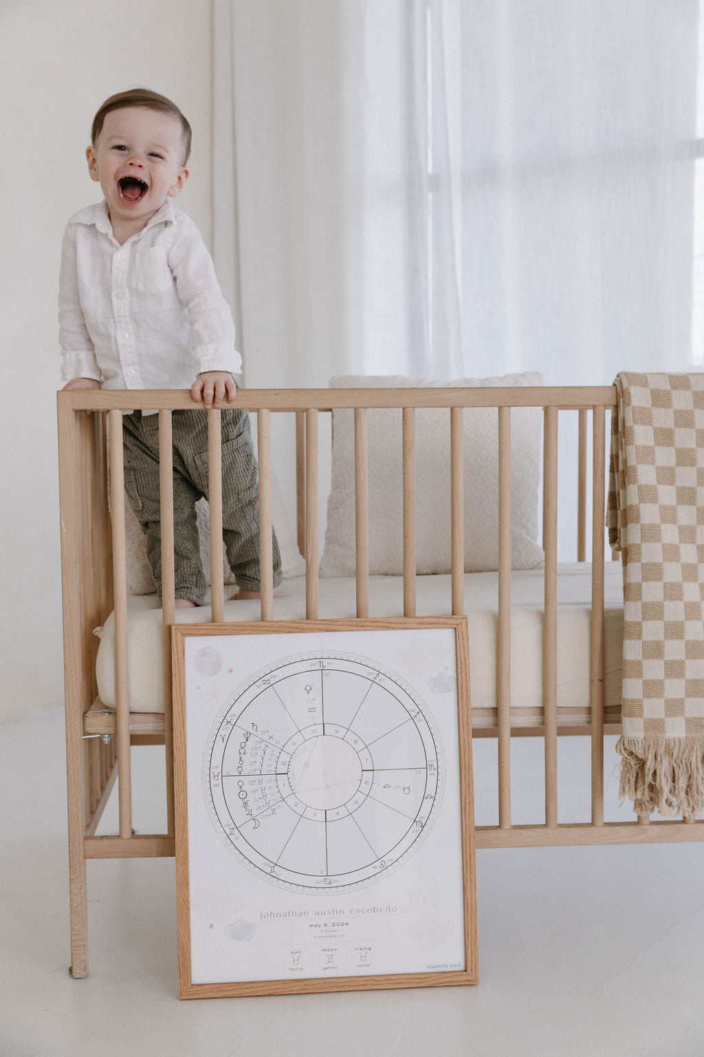 Cosmic Cub Natal Chart — Custom 16×20 Framed Print